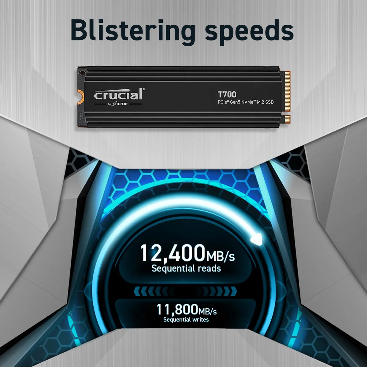 Crucial T700 CT2000T700SSD5 M.2 Gen5 SSD 2TB - 12.400/11.800MB/s