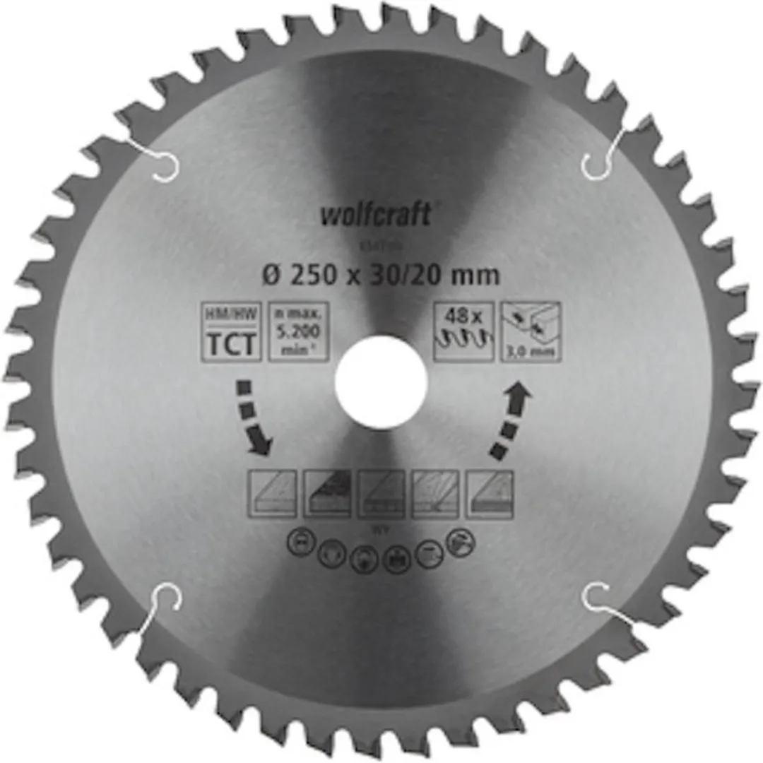 Wolfcraft Zaagblad 254x30mm 48 Tanden