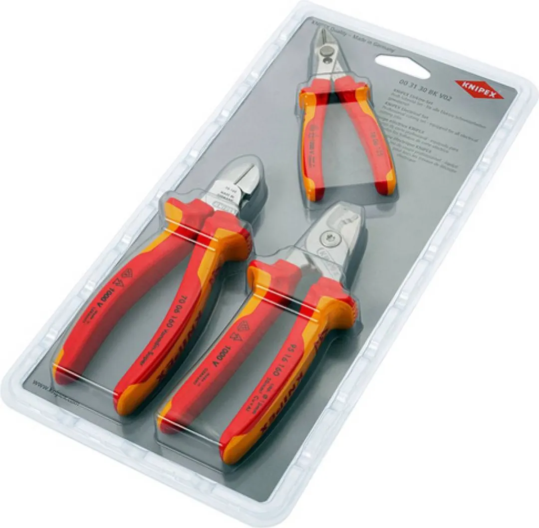 Knipex VDE-snijset 3-delig 003130BKV02 - Zijkniptang & Super-Knips