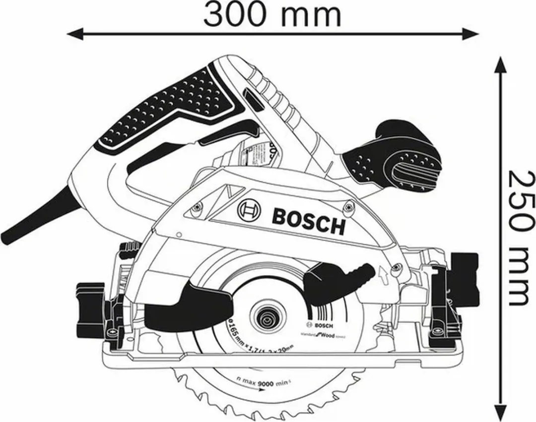 Bosch Professional GKS 55+ GCE Handcirkelzaag 165mm - 1350W