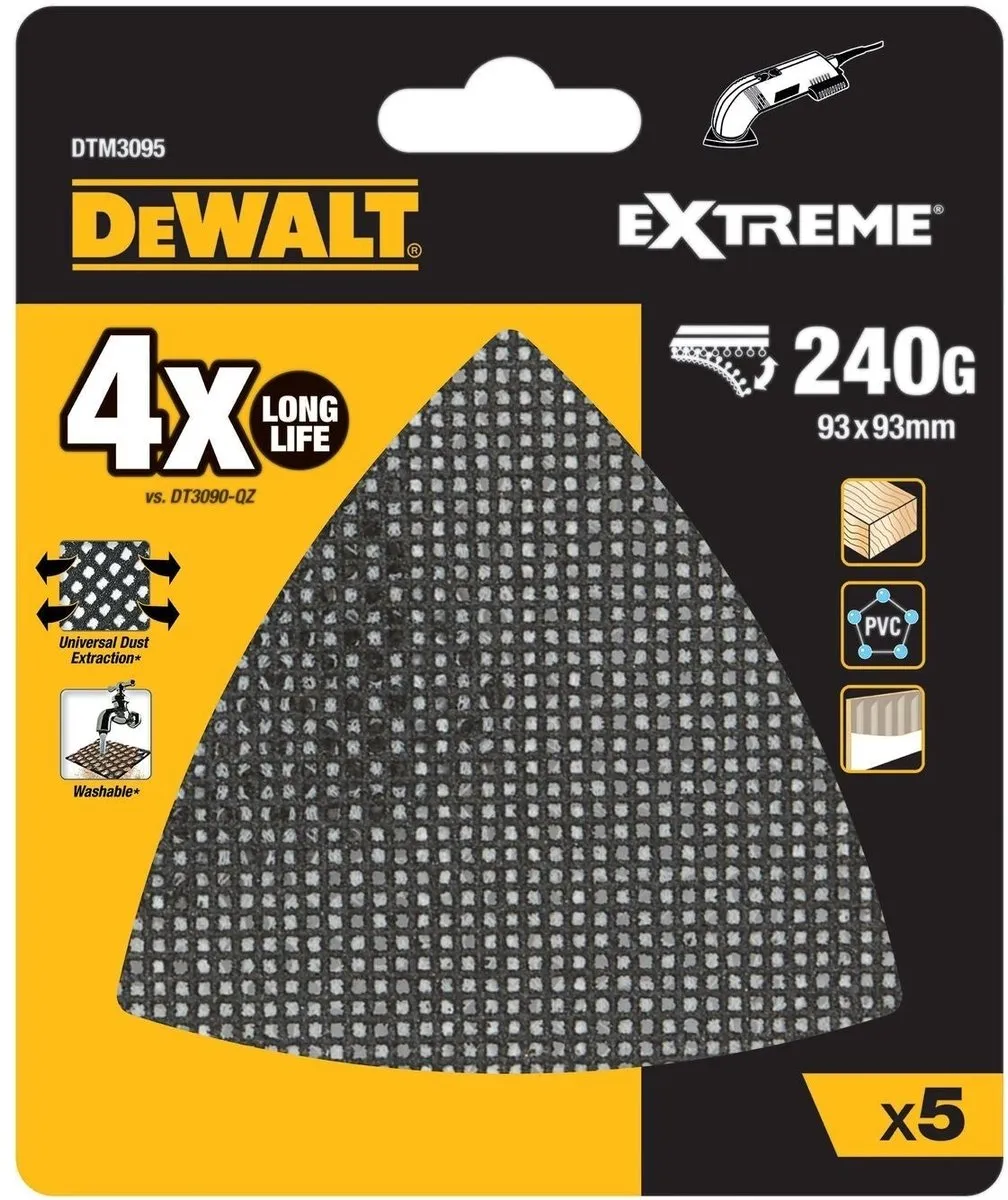 DeWalt DTM3095 Schuurgaas Driehoek 93x93mm - 5 Stuks