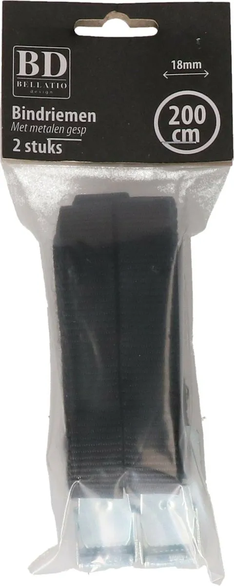 Bellatio Design Spanbanden 6 Stuks - 200cm - Zwart
