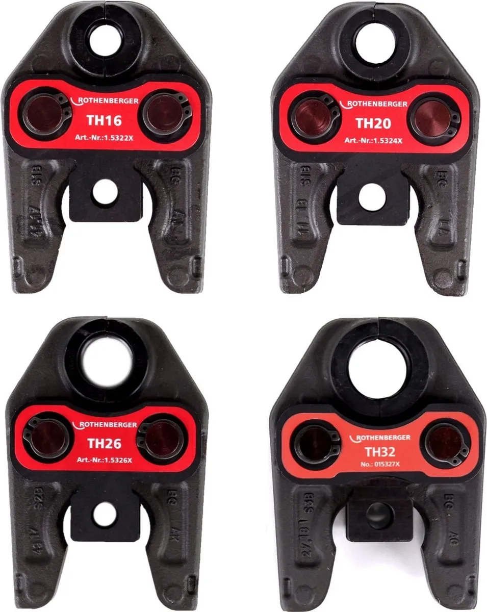 Rothenberger TH 16-20-26-32 Pressbacken Set - Rocase 4212 Koffer - Rood/Zwart