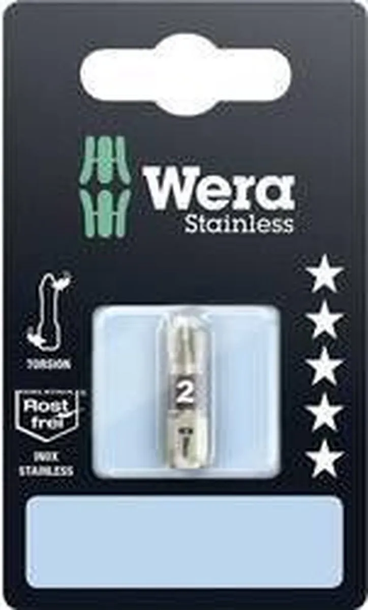 Wera 3855/1TS PZ2 RVS Torsie Schroefbit 25mm