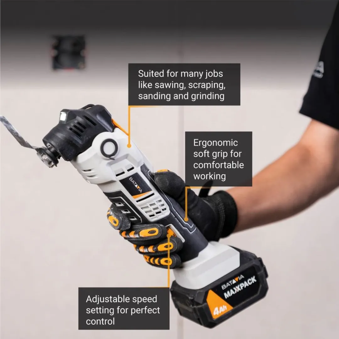 Batavia 7064049 Accu 18V Oscillerende Multitool - Anti-vibratie - 5 Accessoires