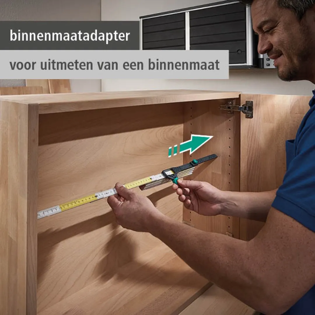 Wolfcraft Duimstokset 4-delig 8623000 - Binnenmaatadapter & Waterpas
