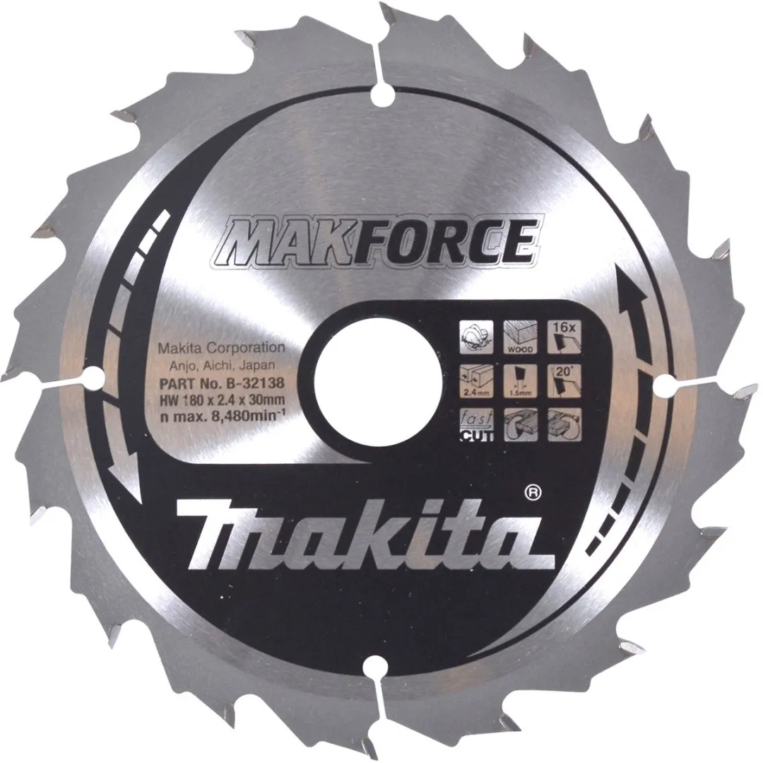 Makita MAKFORCE B-32138 Zaagblad 180x30x16Z