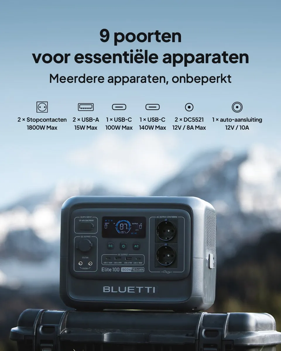 Bluetti Elite 100 V2 Powerstation 1024Wh 1800W
