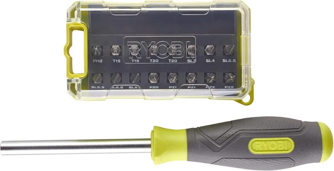 Ryobi RSD17PCS Schroevendraaierset 17-delig - Grijs/Groen/Zilver