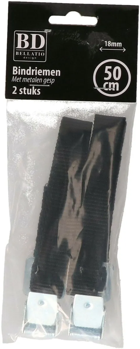 Bellatio Design Spanbanden 4 Stuks - 2x 40cm / 2x 50cm - Zwart