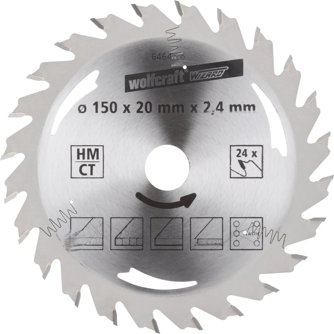 Wolfcraft Zilver Cirkelzaagblad 150x20mm 24 Tanden