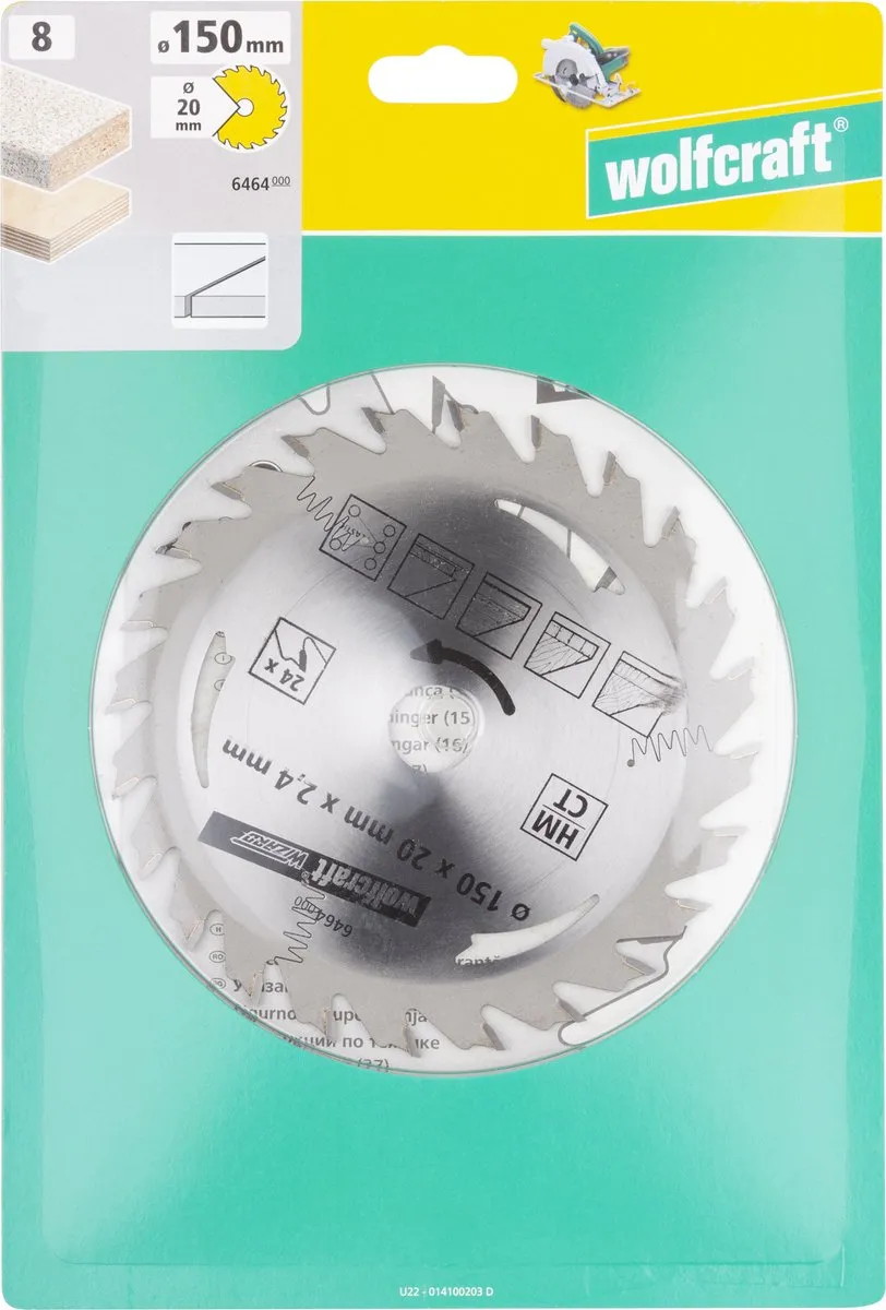 Wolfcraft Zilver Cirkelzaagblad 150x20mm 24 Tanden - 6464000