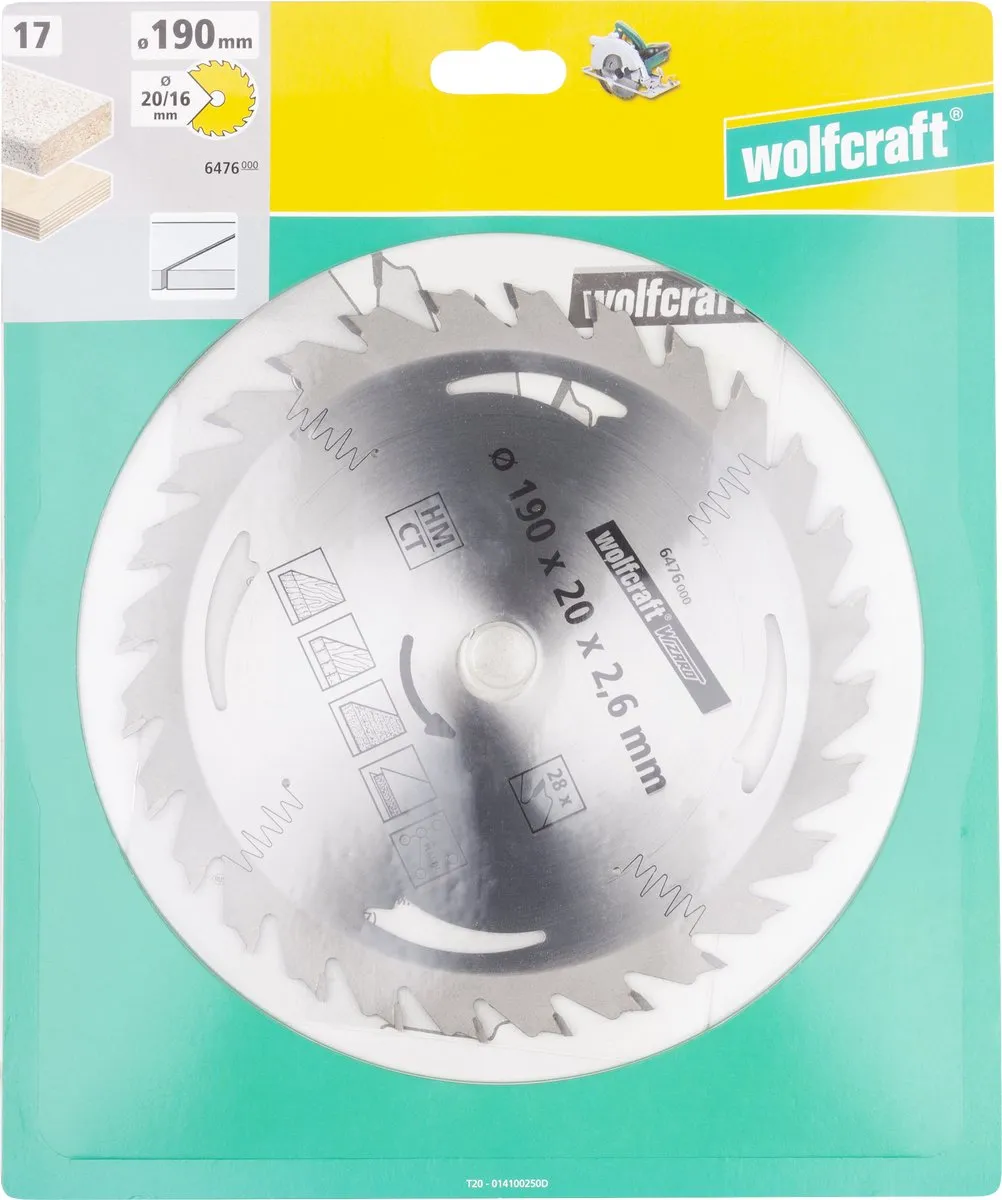 Wolfcraft Zilver Cirkelzaagblad 190x20mm 29 Tanden - 6476000