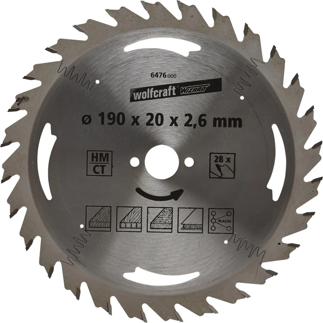 Wolfcraft Zilver Cirkelzaagblad 190x20mm 29 Tanden