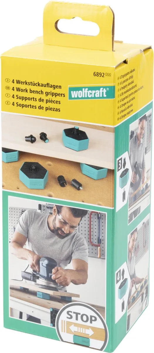 Wolfcraft 6892000 Anti Slip Werkstuksteunen - 4 Stuks - 20mm - afbeelding 6 van 6