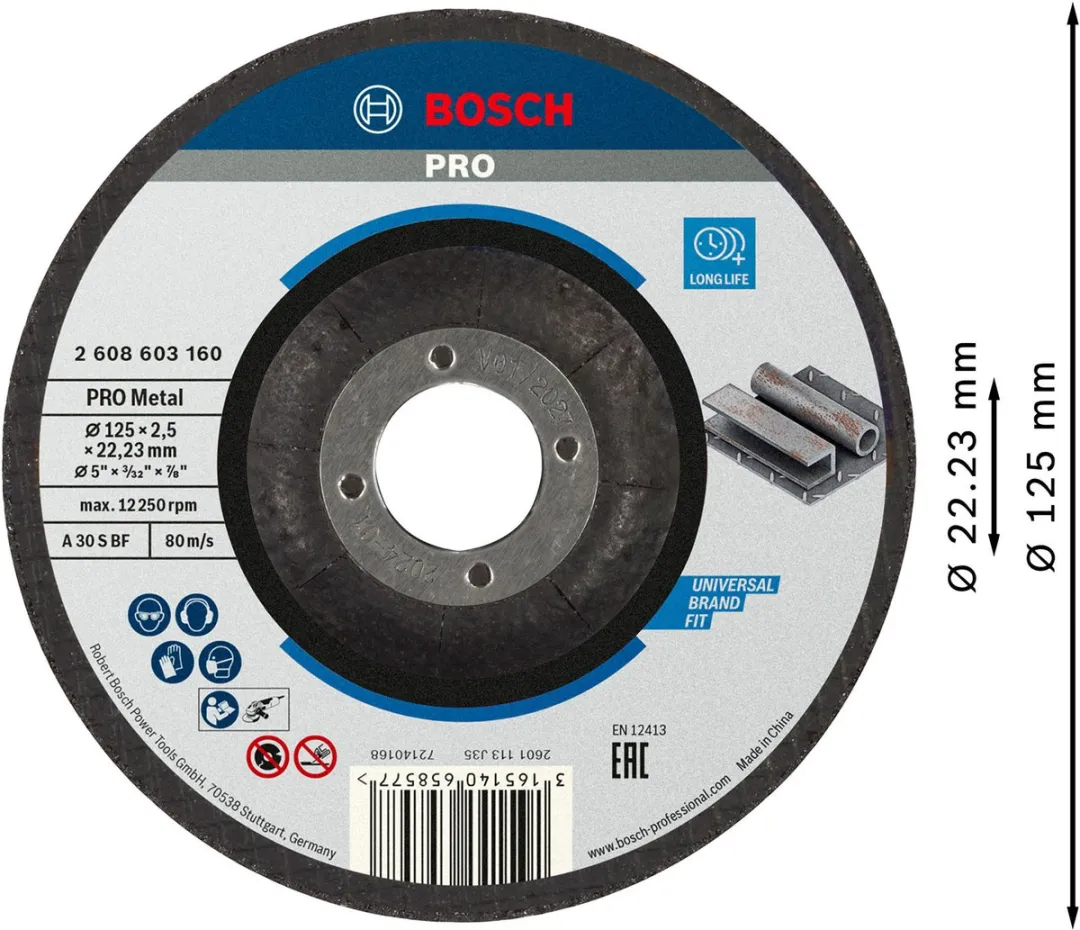 Bosch Professional Doorslijpschijf A 30 S BF 125mm Metaal - 2,5mm