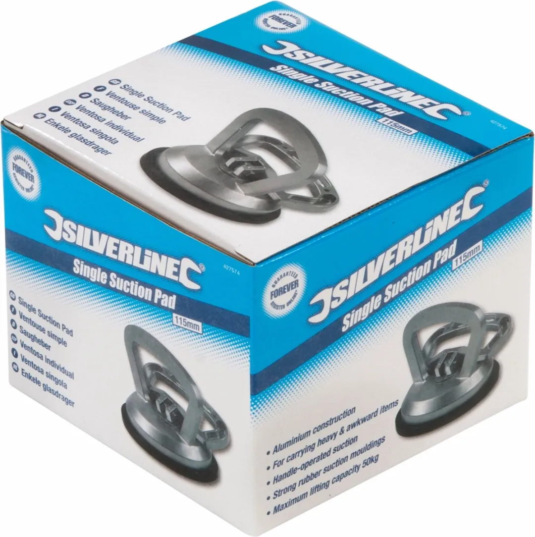 Silverline Glasdrager 45kg - 1 Zuignap Ø11.5cm - Grijs