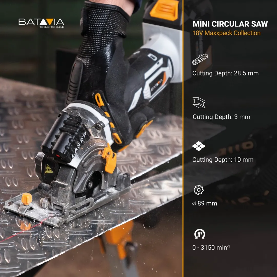 Batavia 18V Mini Handcirkelzaag 89mm - 2.0Ah Accu & Lader