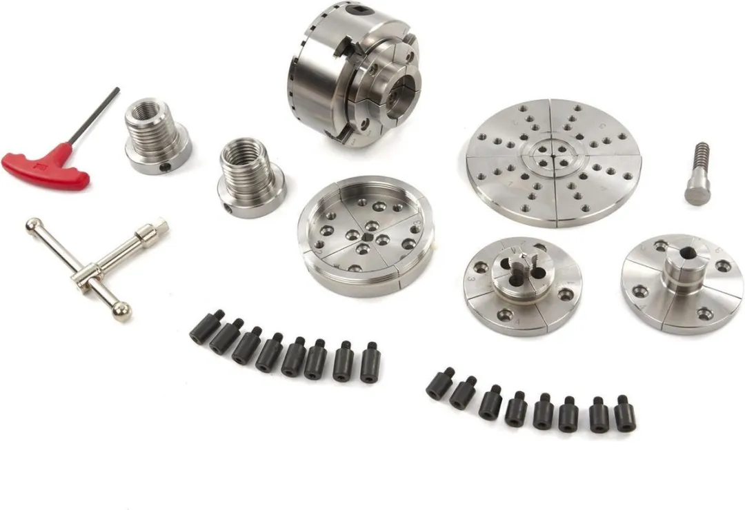 HBM Machines 95mm Klauwplaat Houtdraaibank Complete Set - Zilver