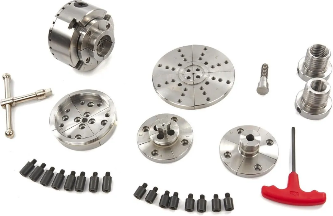 HBM Machines 95mm Klauwplaat Houtdraaibank Complete Set - Zilver