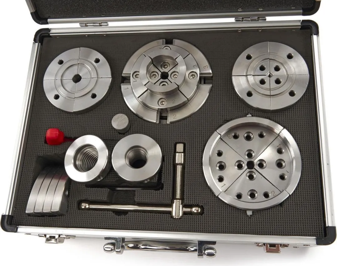 HBM Machines 95mm Klauwplaat Houtdraaibank Complete Set - Zilver