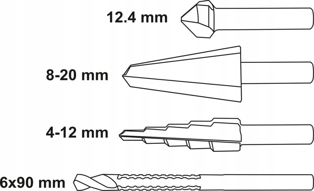 Forsage F-44705 Universele Boorset HSS - 4 Stuks