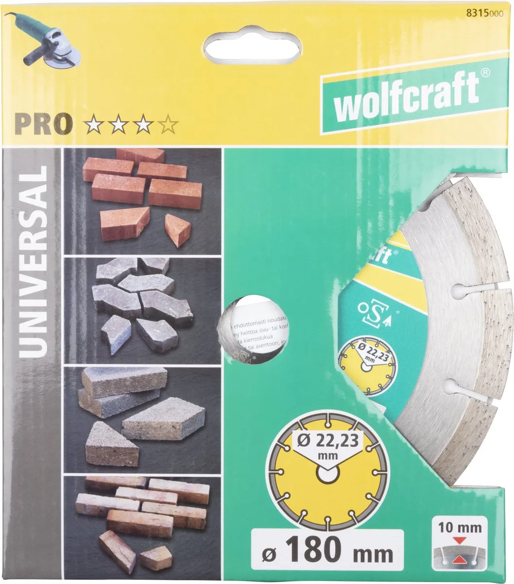 Wolfcraft Diamantdoorslijpschijf Ø180mm 8315000 - Steen