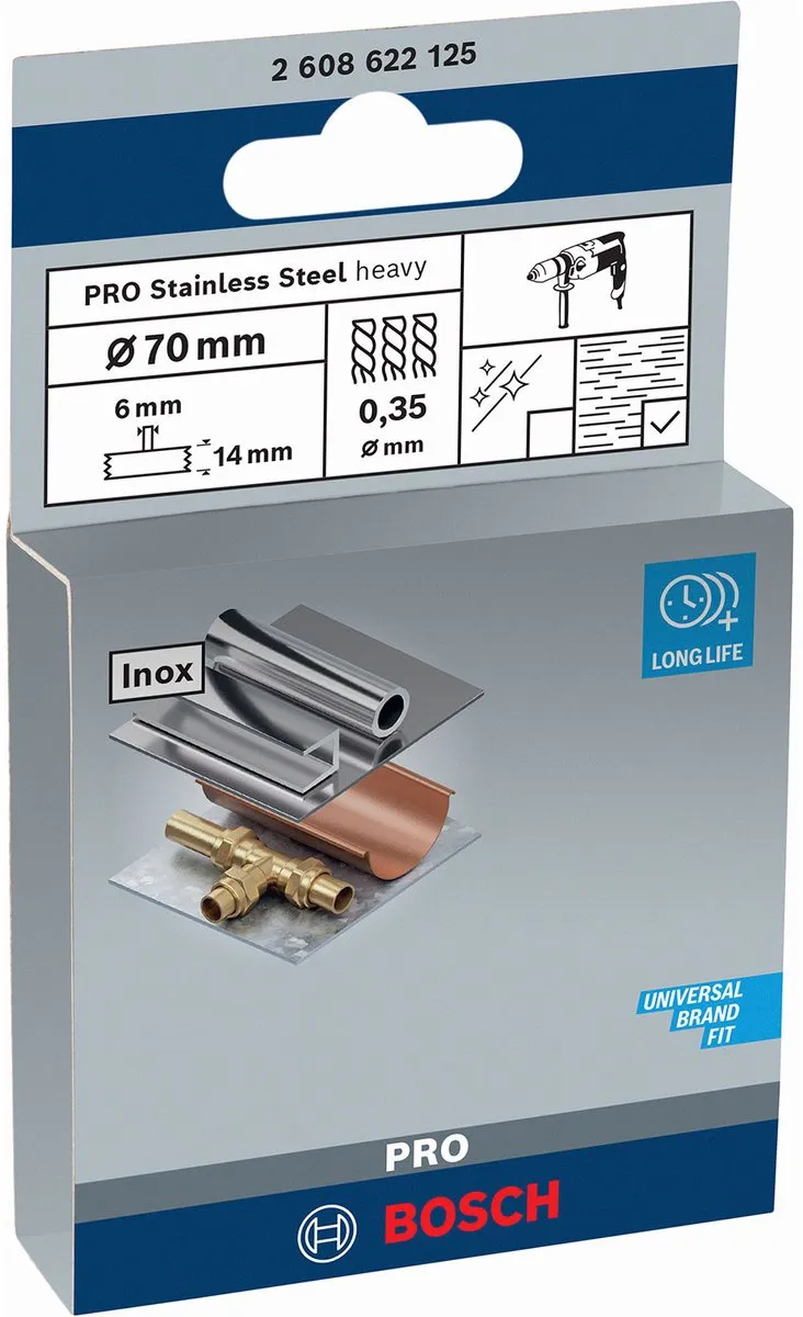 Bosch Professional 6mm Schijfborstel 70 Vlecht Inox - afbeelding 2 van 4