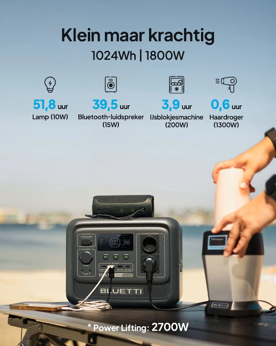 Bluetti Elite 100 V2 Powerstation 1024Wh - 1800W