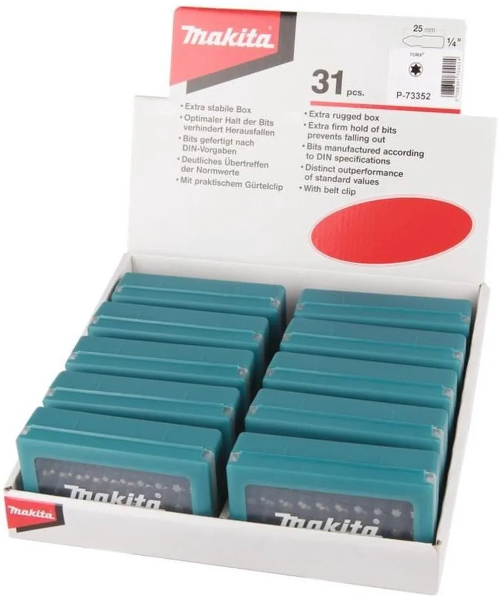 Makita P-73368 Display met 10x P-73352 Bitset - 31-delig