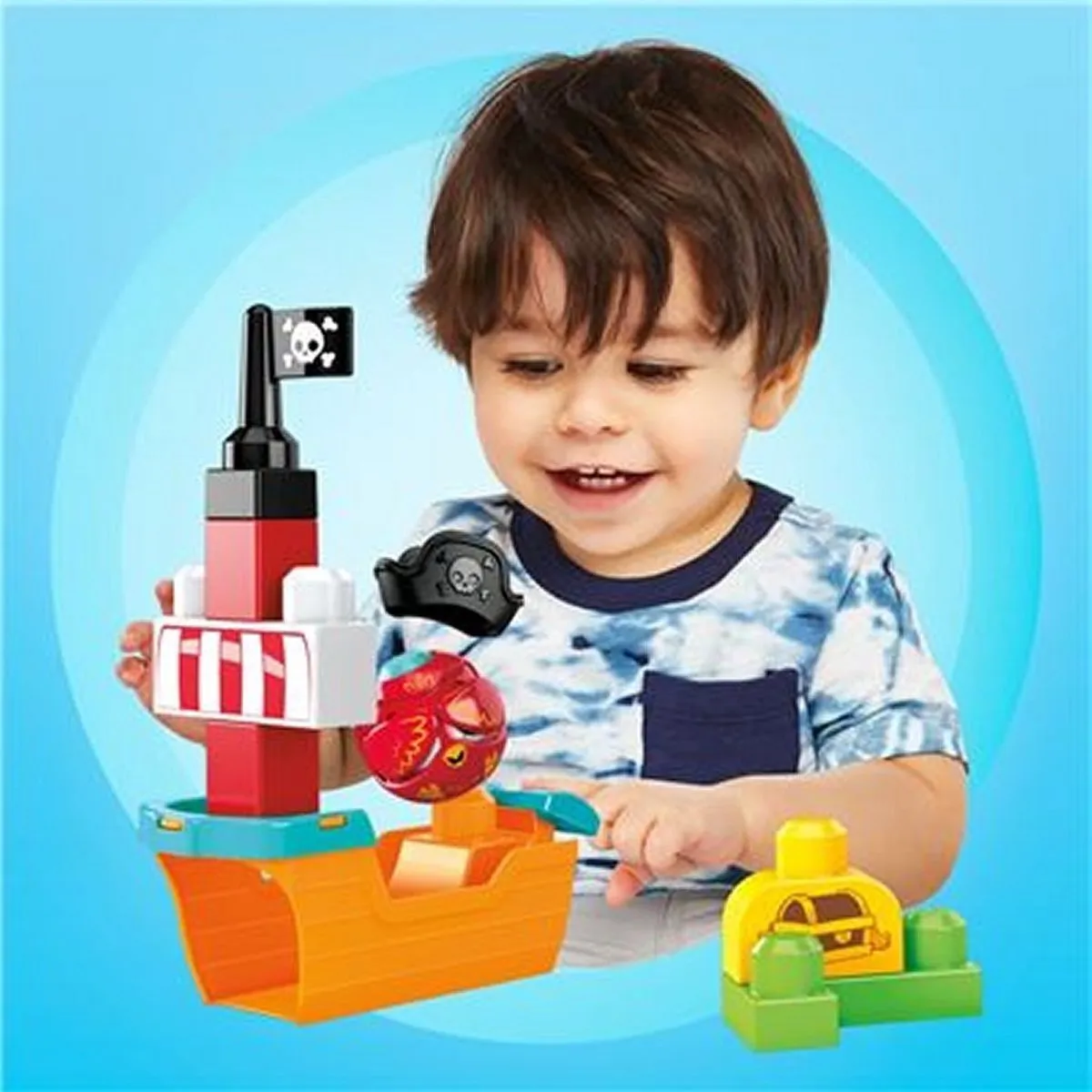 Fisher-Price Mega Bloks Peek-a-Blocks Piratenschip - 10 Stuks