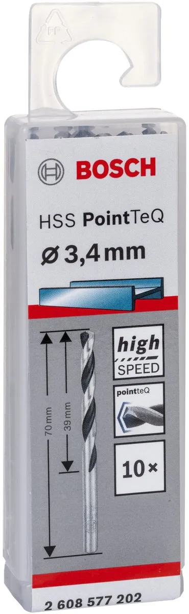 Bosch HSS PointTeQ Boormachinebits 10x - 3,4x39x70mm - DIN 338