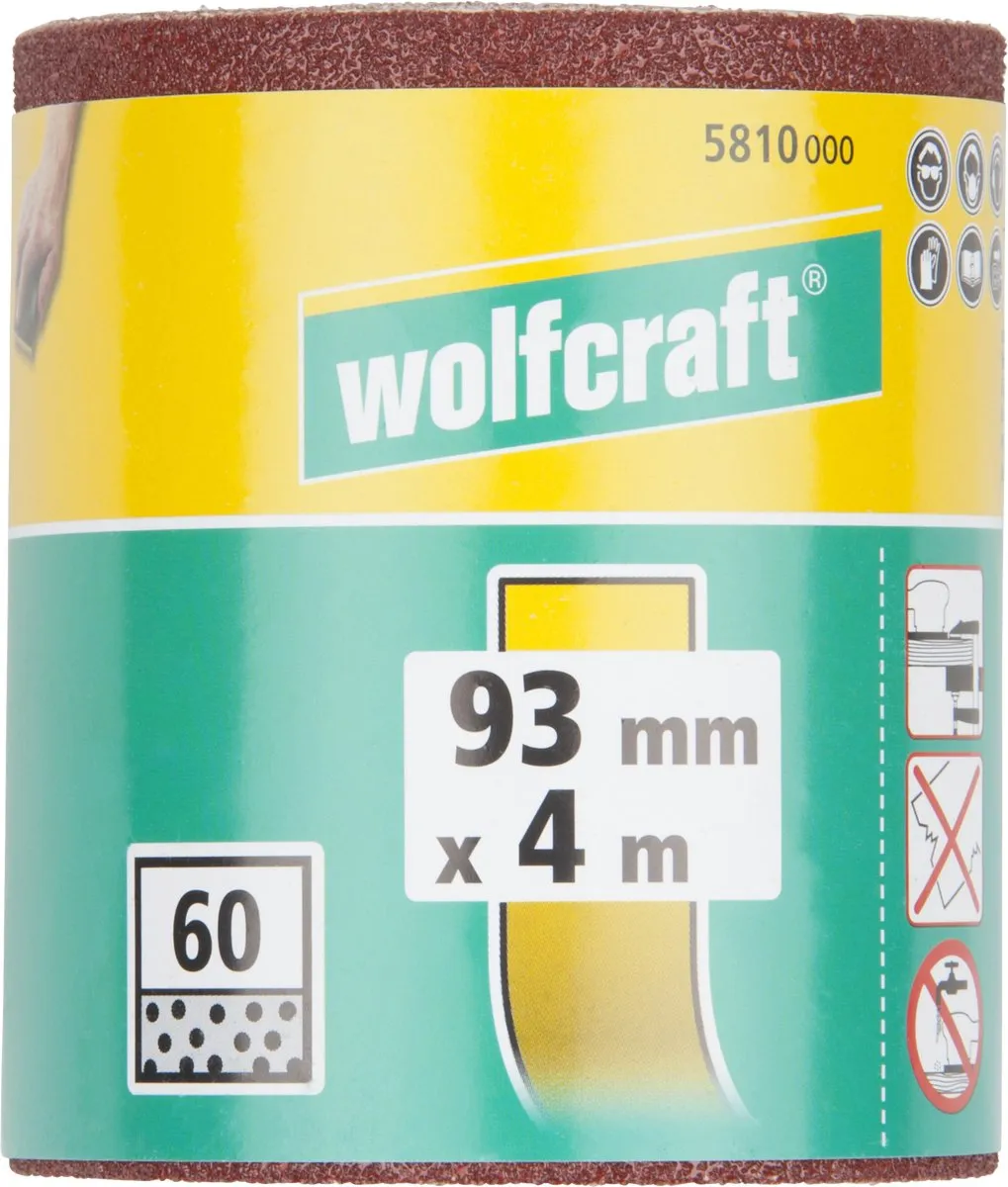 Wolfcraft Schuurpapier Korrel 60 - 5m Rol 93mm