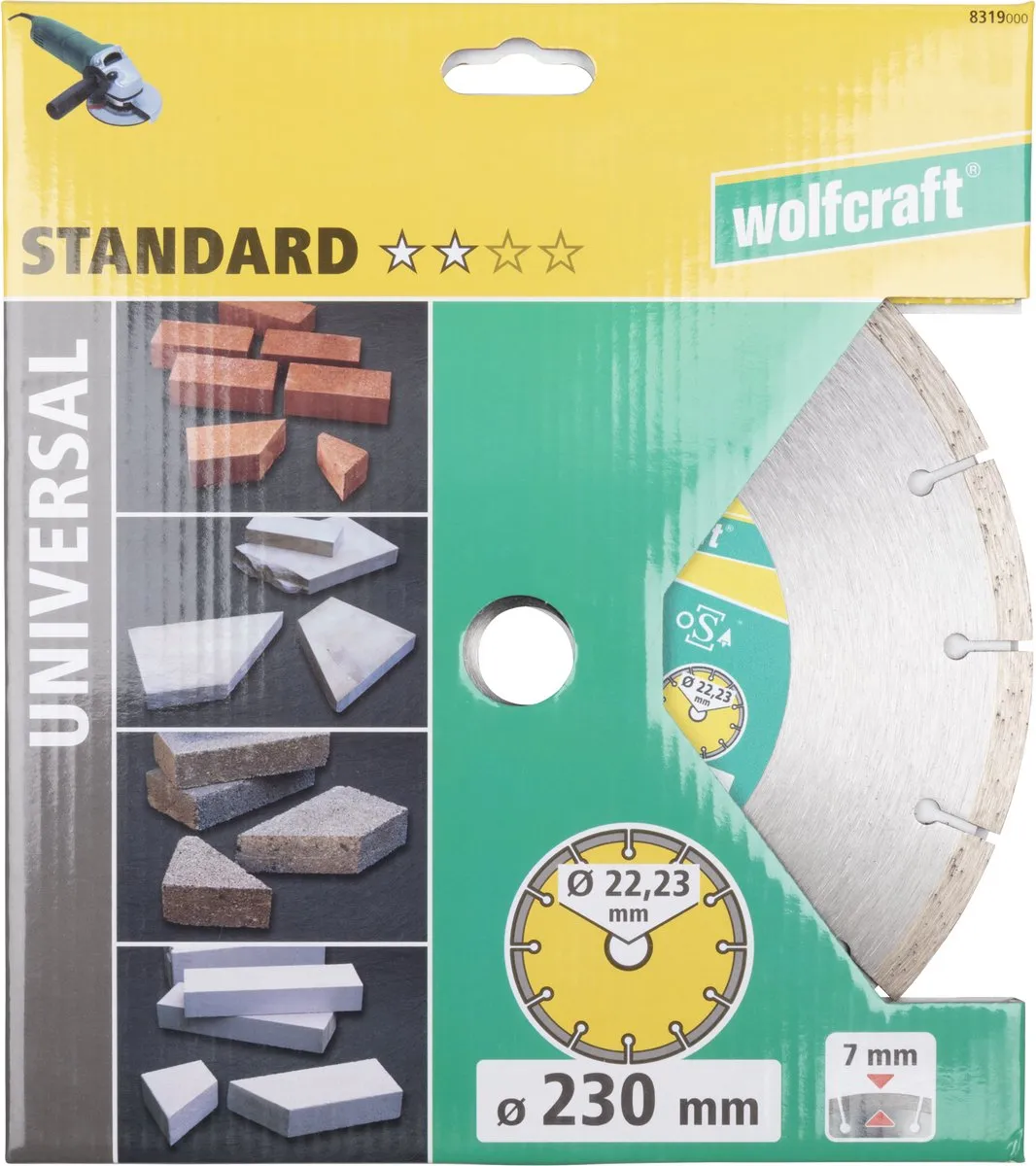 Wolfcraft Diamant Doorslijpschijf 230mm - Steen - 8319000