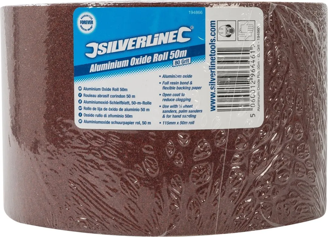 Silverline Schuurpapier op rol Aluoxide 80 - 50m x 115mm