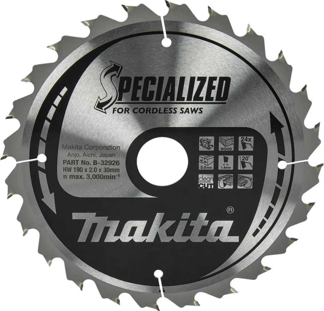 Makita Zaagblad B-32926 Hout 190x30mm 24 Tanden