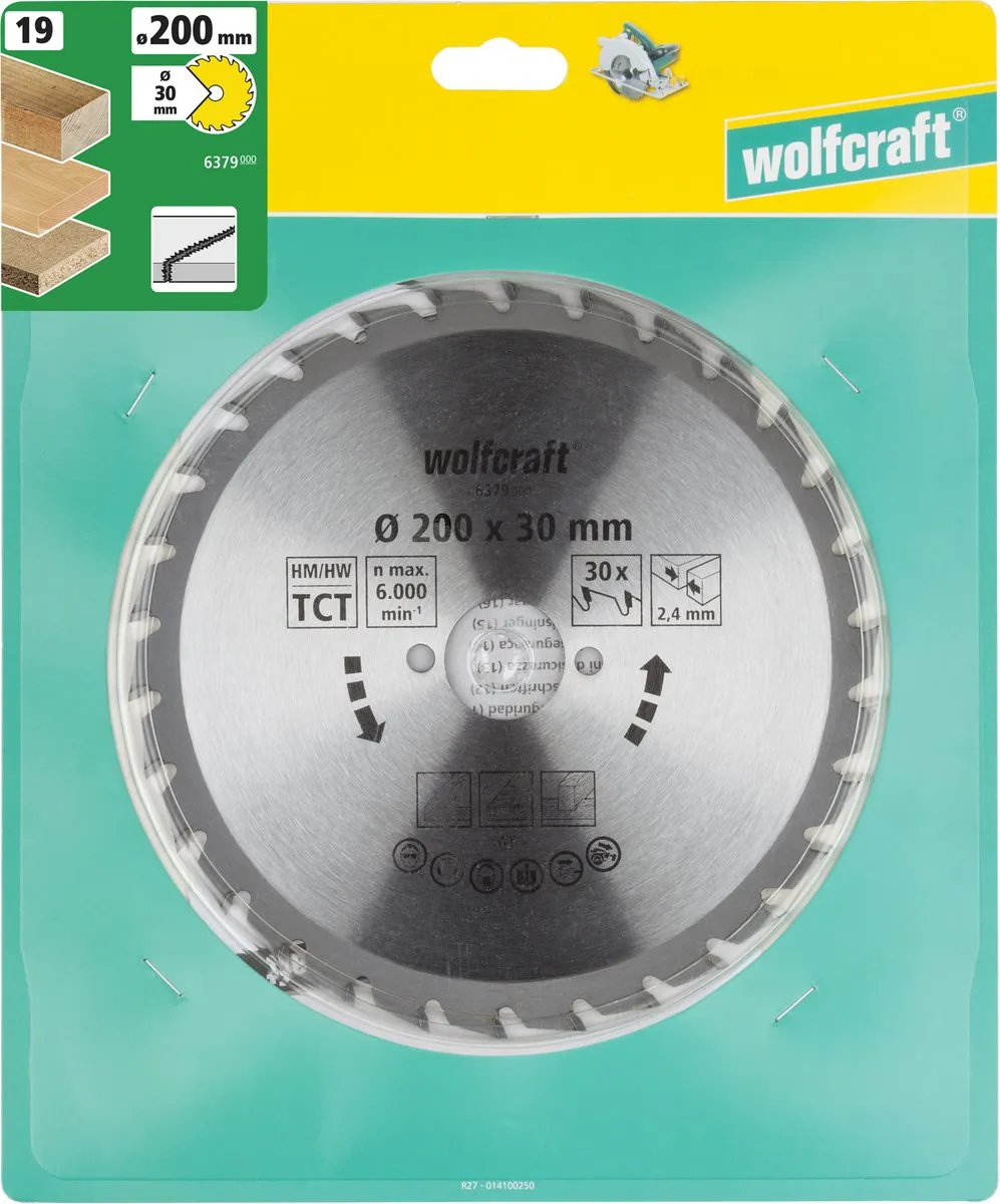 Wolfcraft Cirkelzaagblad 200x30mm 30 Tanden - Serie Groen