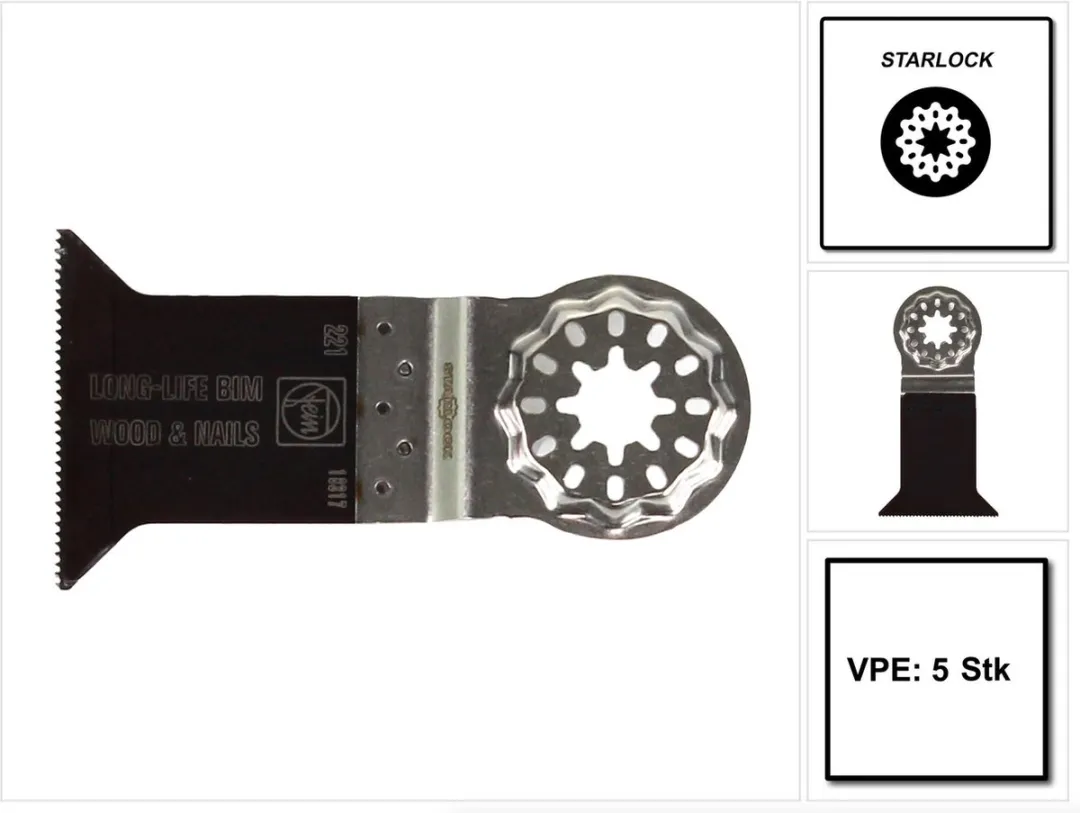 Fein Starlock E-Cut Long-Life Zaagblad 50x50mm - 5 Stuks - afbeelding 6 van 6