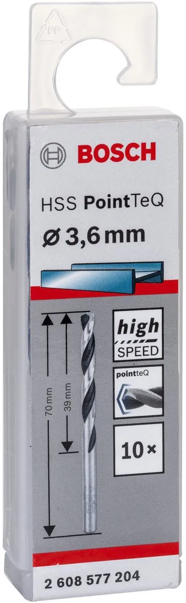Bosch HSS PointTeQ Boormachinebits 10x 3,6x39x70mm - DIN 338