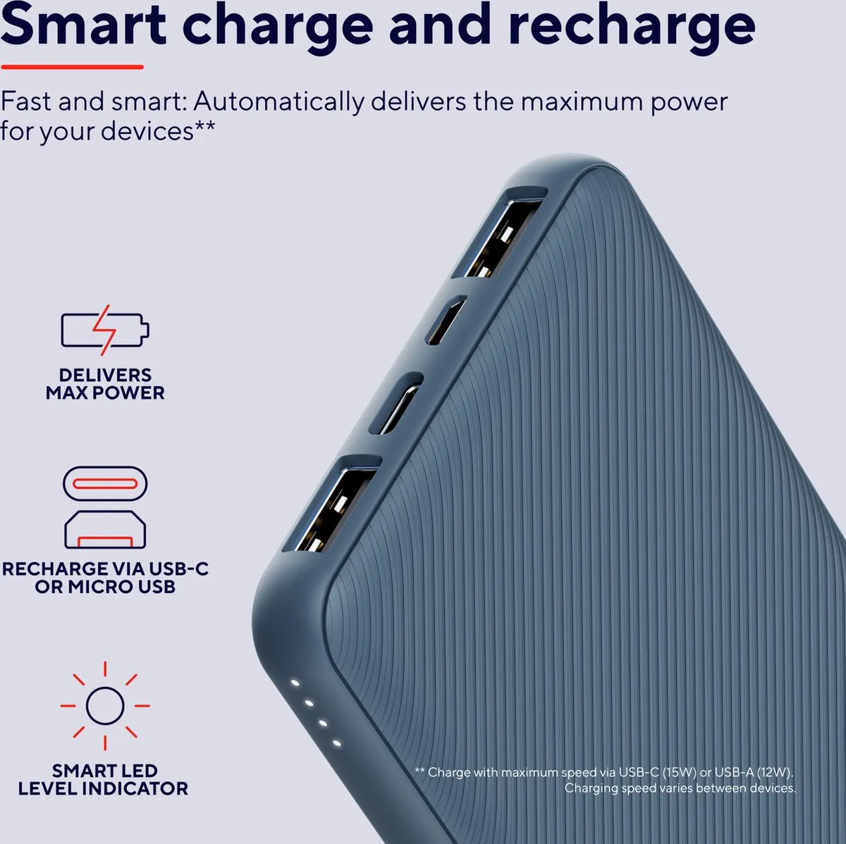 Trust Primo 25028 Powerbank 10000mAh - Blauw - afbeelding 6 van 6