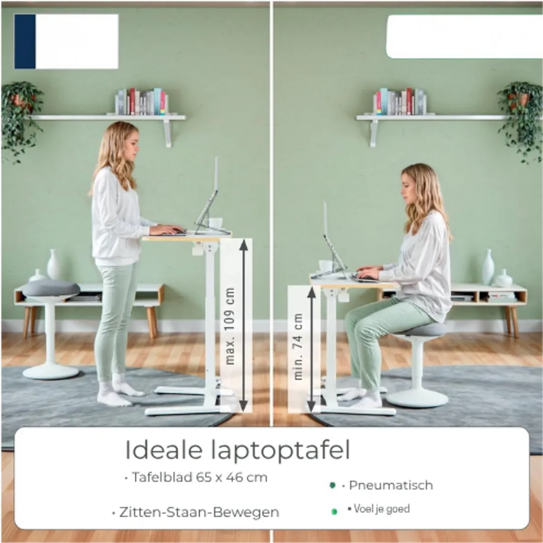 Leitz Opvouwbaar Zit-Sta Bureau 65x48cm - Wit