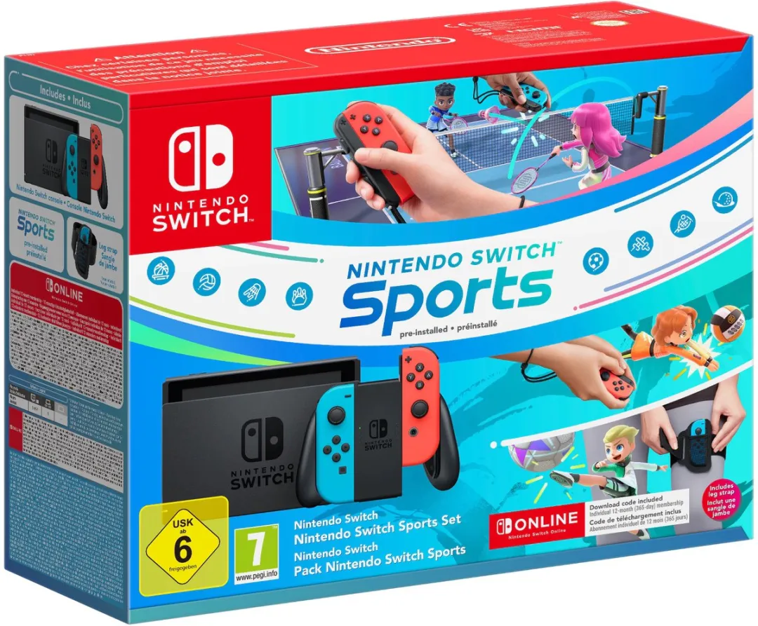 Nintendo Switch Voordeelbundel Blauw/Rood - Sports + 12 maanden Online