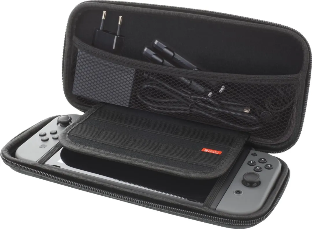 Deltaco GAM-089 Hard Case Draagtas Nintendo Switch - 10 Opbergvakken - Zwart - afbeelding 6 van 6