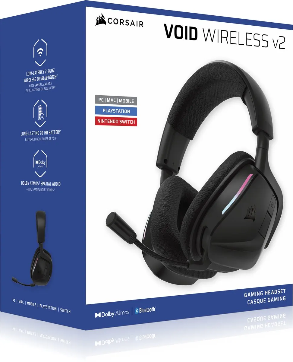 Corsair Void RGB V2 Wireless CA-9011395-WW Gaming Headset - Zwart - afbeelding 6 van 6