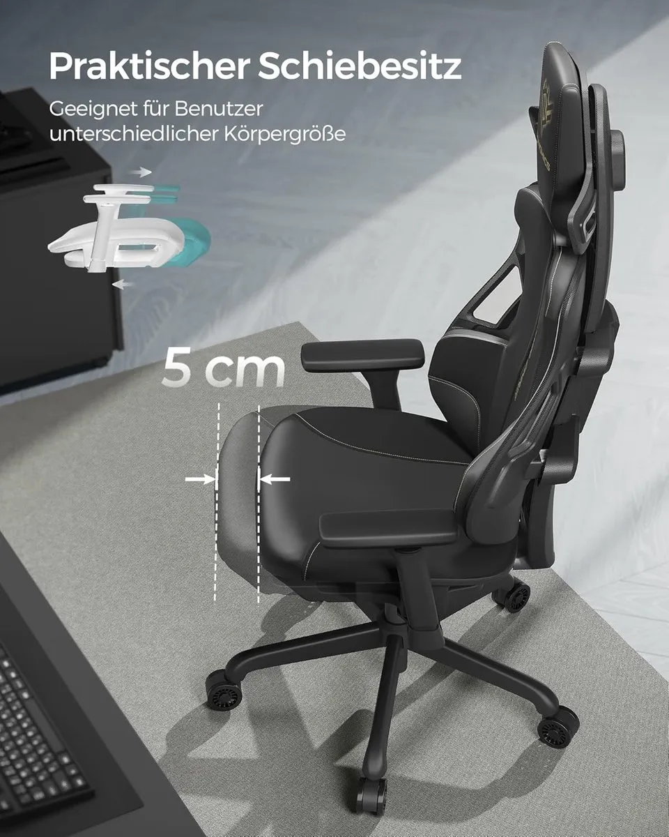 Songmics EVOGAMER CHAIR Gamingstoel - 150 kg - Inktzwart - afbeelding 6 van 6