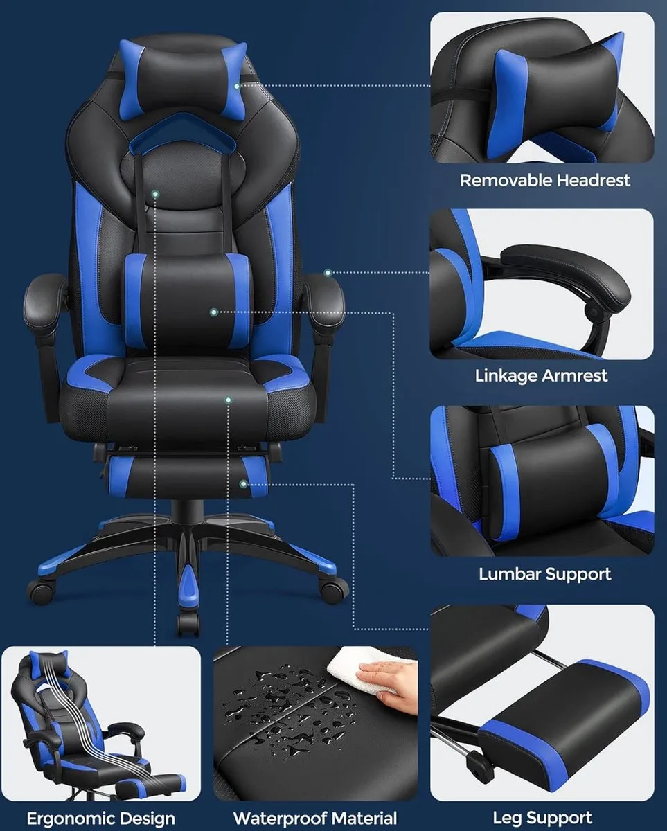 Songmics OBG77BU Gaming Stoel