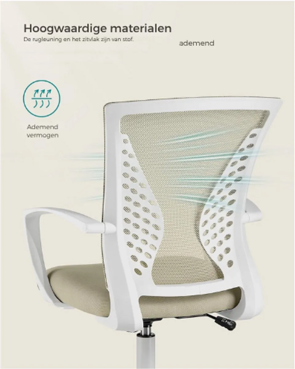Songmics OBN022K01 Ergonomische Bureaustoel - 120 kg - Cappuccinobeige