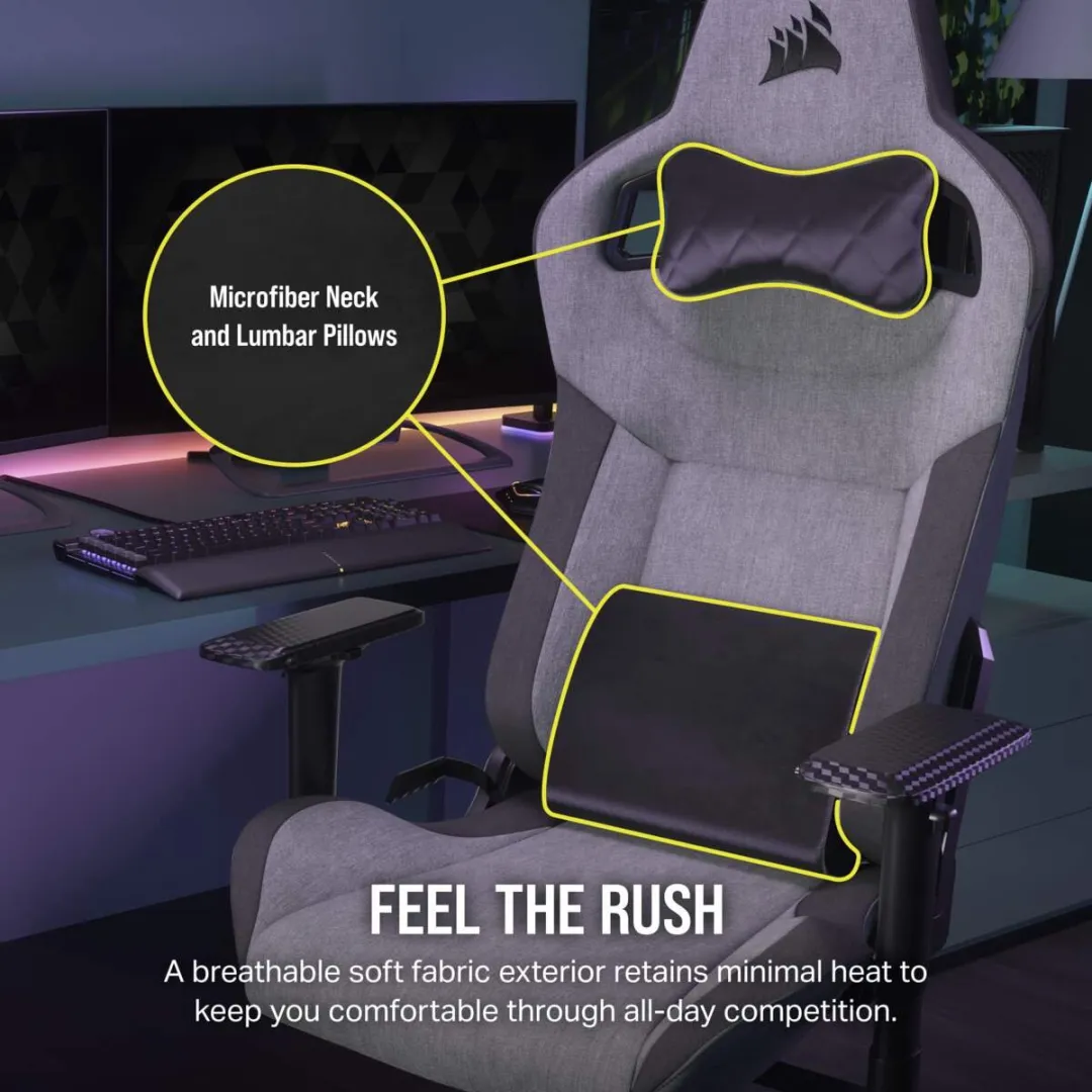 CORSAIR T3 RUSH Gaming Stoel - Grey/Charcoal