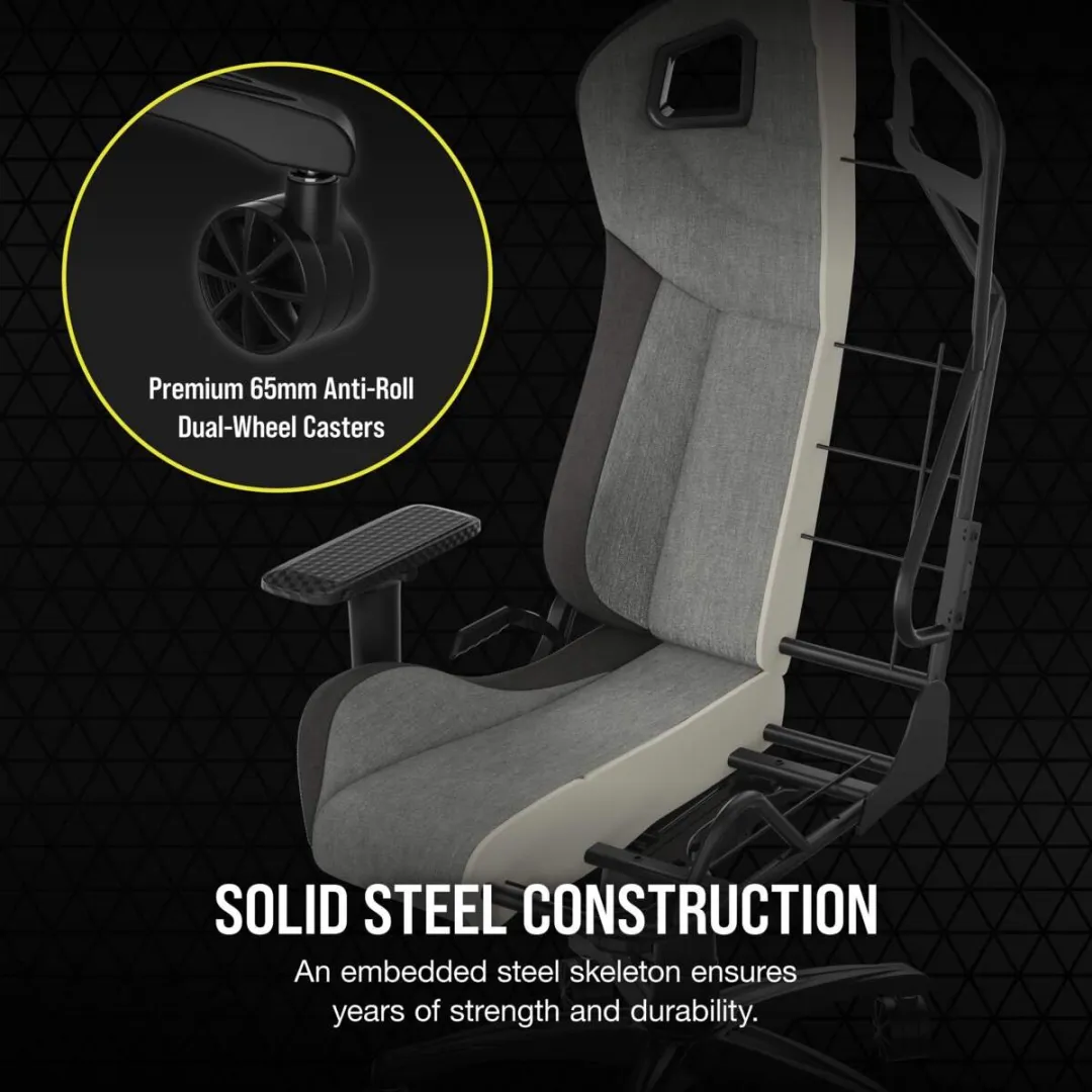 Corsair T3 RUSH CF-9010056-WW Gaming Stoel - Grey/Charcoal - afbeelding 6 van 6