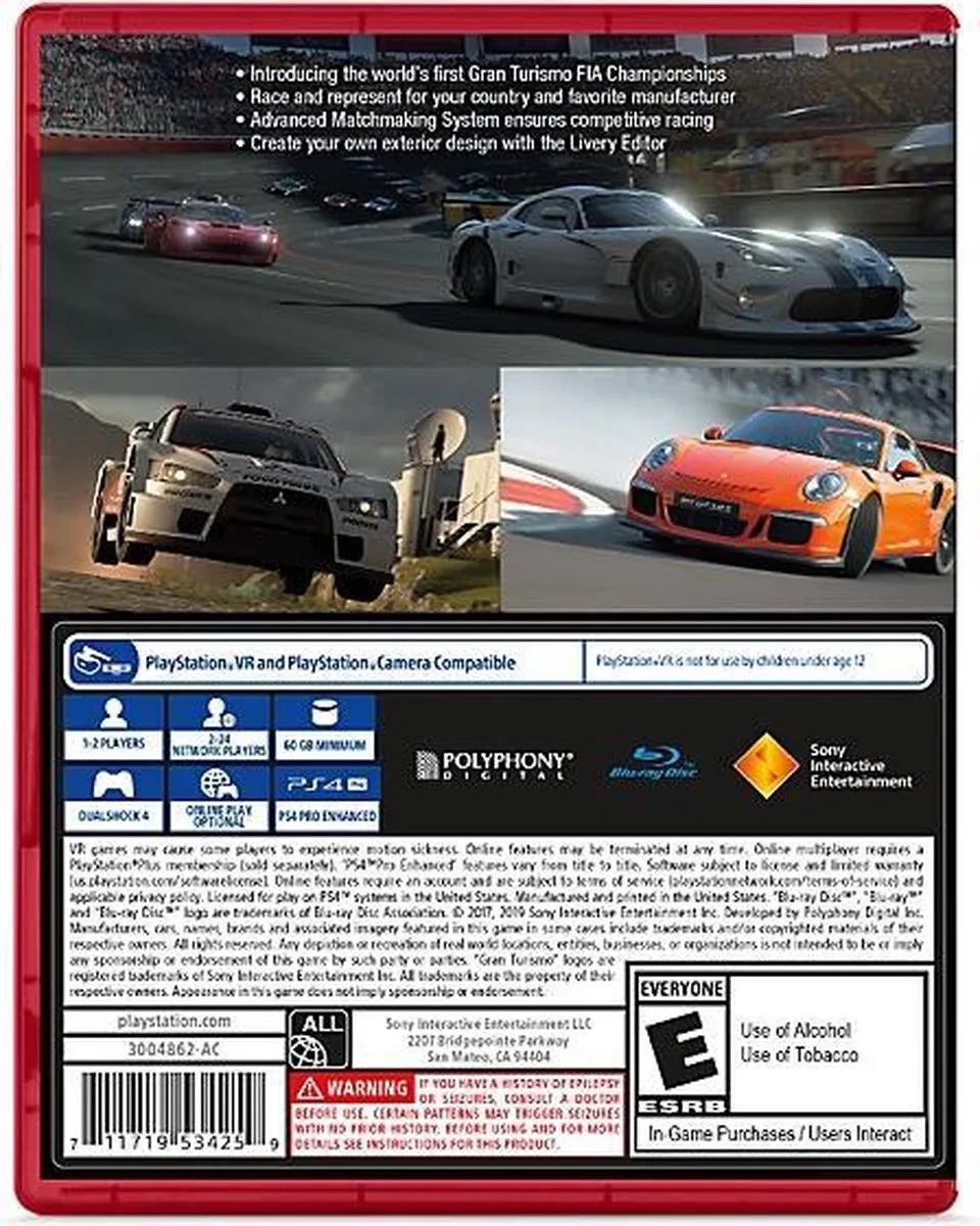 Sony PlayStation Gran Turismo: Sport - PlayStation Hits